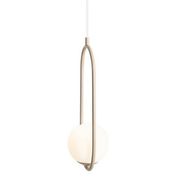 Szklana lampa wisząca Riva 1086G17 eliptyczna beżowa