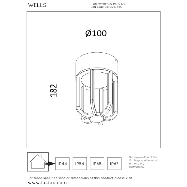 Tarasowa lampa sufitowa Wells 33807/08/97 LED 8W 2700K IP54 brązowy