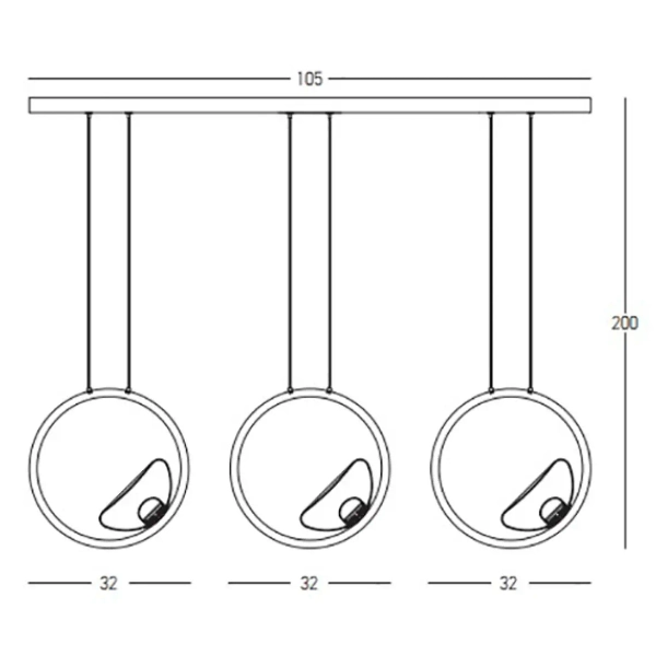 Pierścieniowa lampa wisząca 23029 LED 21W 3000K koła do salonu złoty