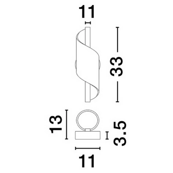 Ścienny kinkiet do przedpokoju HUARAL LE44439 LED 9W 3000K wstęga złoty przezroczysty