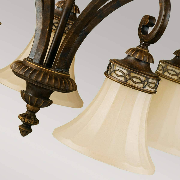 Lampa wisząca FE-DRAWING-ROOM5 klosze na łańcuchu brązowe