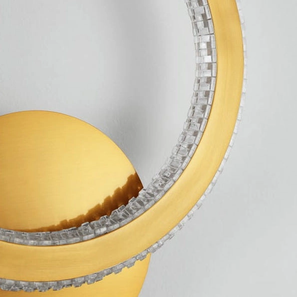 Ścienna LAMPA glamour MONTE LE41692 Luces Exclusivas okrąga OPRAWA kinkiet LED 19W 2925K pierścień ring modernistyczny złot