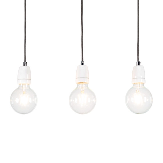 Lampa wisząca PORCIA 9181302 loftowa ceramiczny na listwie biały grafitowy