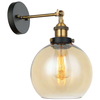 Loftowa LAMPA ścienna CARDENA MBM-4330/1 GD+AMB Italux szklana OPRAWA kinkiet skandynawski kula ball bursztynowy
