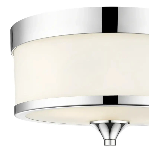 Okrągła lampa sufitowa FLEETWOOD C03286CH szklana srebrny biały