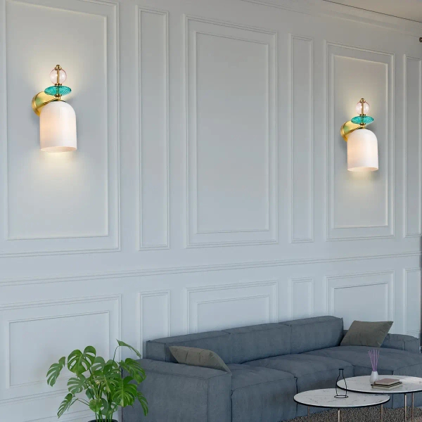 Lampa ścienna do sypialni TROPEA LP-2004/1W WH glamour biała złota