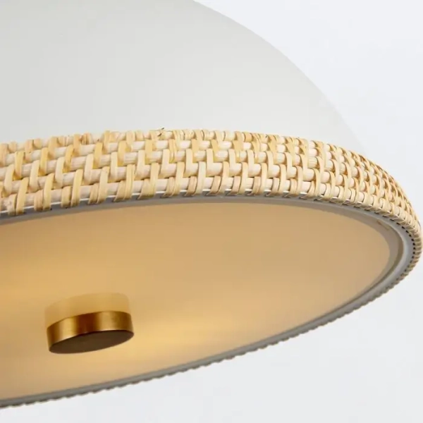 Wisząca lampa nad wyspę Doral QN-DORAL-P-M-WHT kopuła biały mosiądz