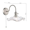 Szklana lampa na ścianę Hadano HAD0761-12 falowana chrom przezroczysty