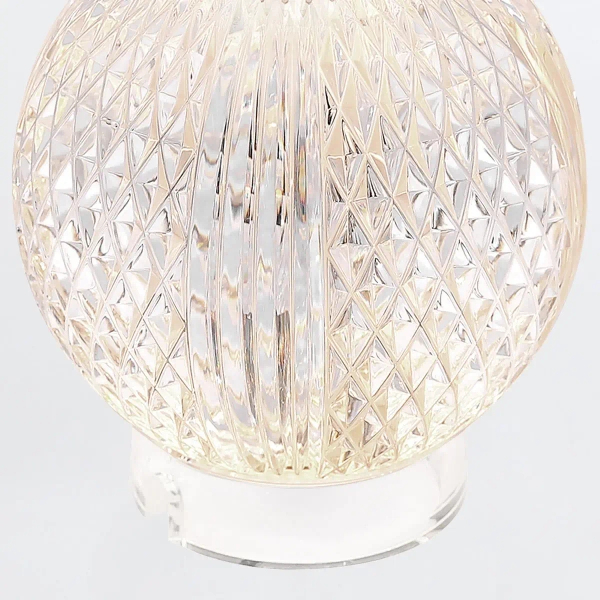 Szklana stołowa lampa Marni QN-MARNI-TL-S-NBR LED 12W 3000K kula mosiądz