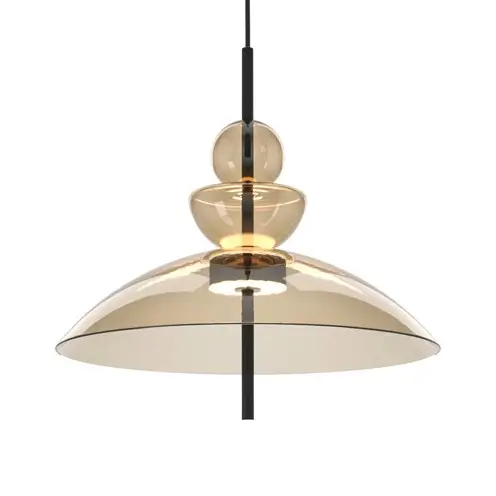 Szklana zwisająca lampa Bangkok MOD185PL-L12CG3K3 LED 12W 3000K mosiądz