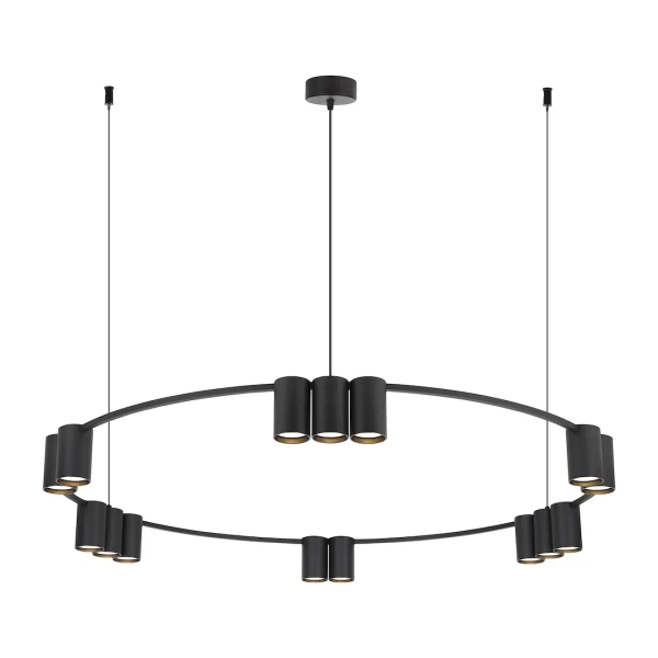 Lampa wisząca nad wyspę GENESIS ML0376 tubki metalowe czarne