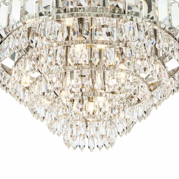 Kryształowa lampa sufitowa Osborne OSB5038-EH Dar Lighting pałacowa do pokoju srebrna