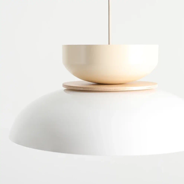 Salonowa lampa wisząca ALDO 1152G2_9_J metalowa biała beżowa