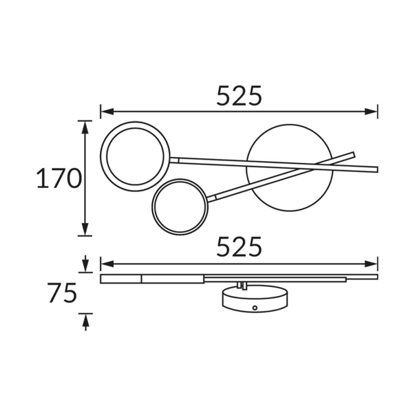 Ścienna lampa Omega 04190 Ideus LED 10W 4200K dekoracyjna czarna złota