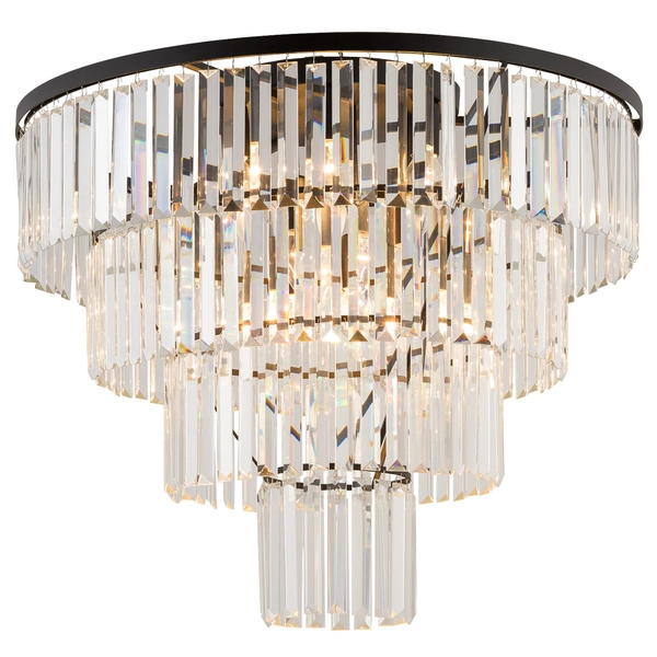 Glamour lampa sufitowa Cristal 7630 plafon przezroczysty czarny
