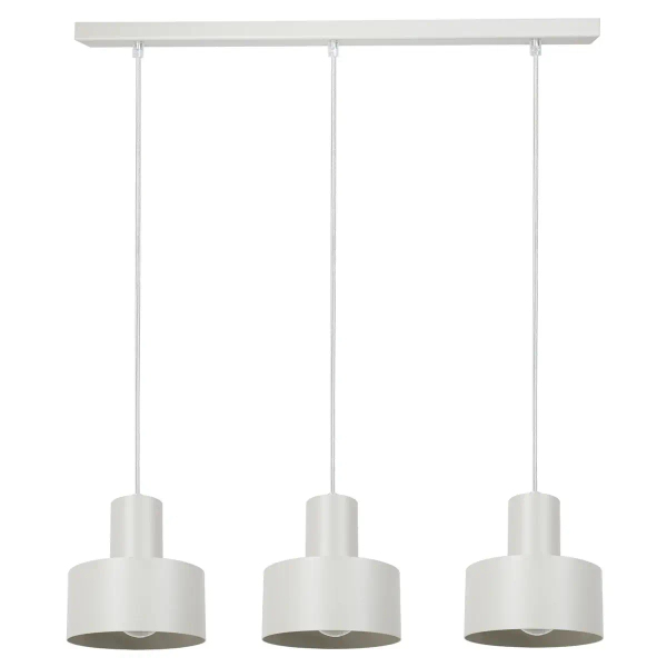 Potrójna wisząca lampa Rif 3 41163 do salonu metalowa szara beżowa