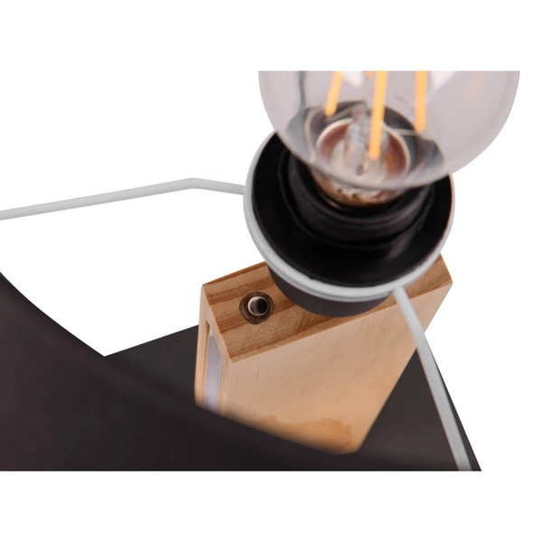 Tkaninowa lampka nocna Rahul 547610232 abażur czarny brązowy