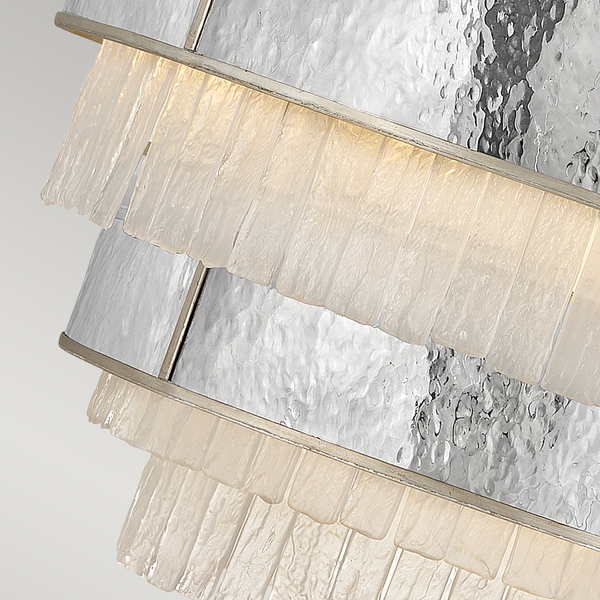 Lampa wisząca glamour QN-REVERIE-12P-CPG kryształ szara złota