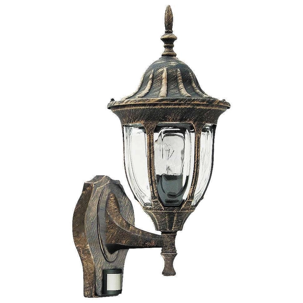 Lampa ścienna na taras Milano 7837 Rabalux IP43 z czujnikiem ruchu czarny mat