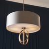 Zwisowa lampa z abażurem L&-195211 Light& na łańcuchu antyczne złoto