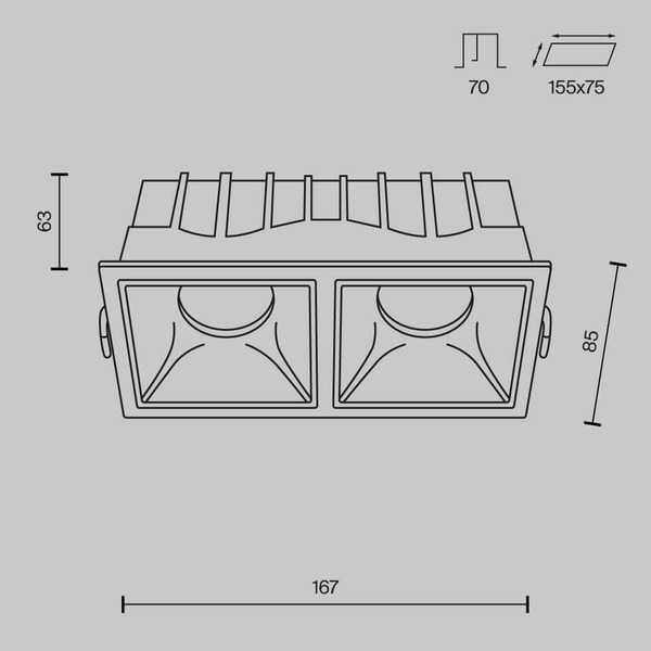Lampa podtynkowa LED 30W 4000K biały czarny Alfa OUTLET