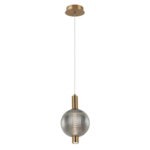 Lampa wisząca Lenti PND-83631-1-BRO-SG LED 7W 3000K kula przydymiona złota