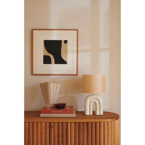 Abażurowa lampka stołowa Haze 2412705009 na komodę beżowy