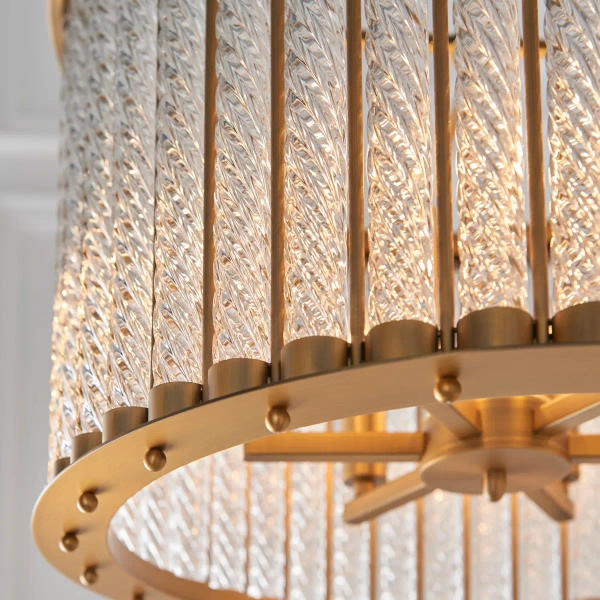 Żyrandol kryształowy do salonu Romola 81999 szklany złoty