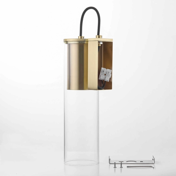 Lampa ścienna Manacor LP-232/1W GD szklana tuba złota