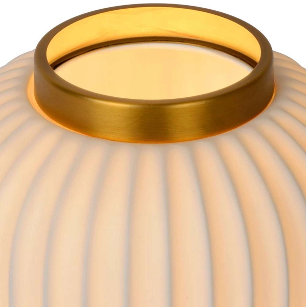 Stołowa LAMPA stojąca GOSSE 13535/24/31 Lucide plisowana LAMPKA porcelanowa biała