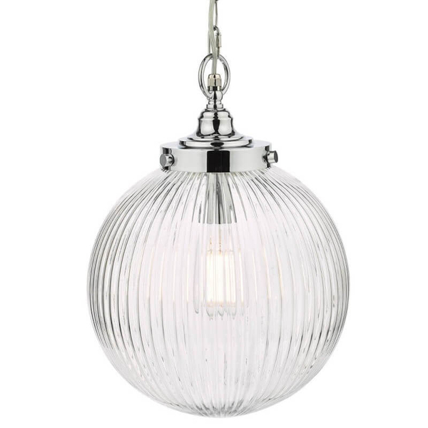 Wisząca lampa kulista Tamara TAM0150-IP44 szklana na łańcuchu IP44 chrom