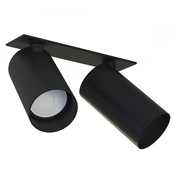 2-punktowa lampa podtynkowa Mono 7834 ruchoma do salonu czarna