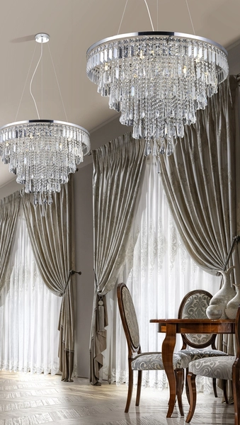 Sufitowa lampa glamour Kalabria z kryształami chrom crystal