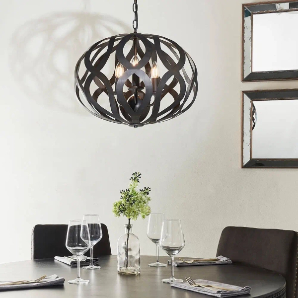 Metalowa wisząca lampa Sirolo 81750 na łańcuchu antyczna brązowa