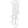 Lofrowa LAMPA wisząca LONGIS 10526509 Kaspa szklana OPRAWA skandynawski ZWIS kaskada chrom przezroczysta czarna