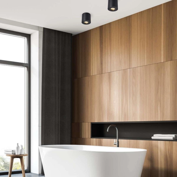 Natynkowa Lampa do łazienki Rondip ACGU10-159-N metalowy downlight czarny