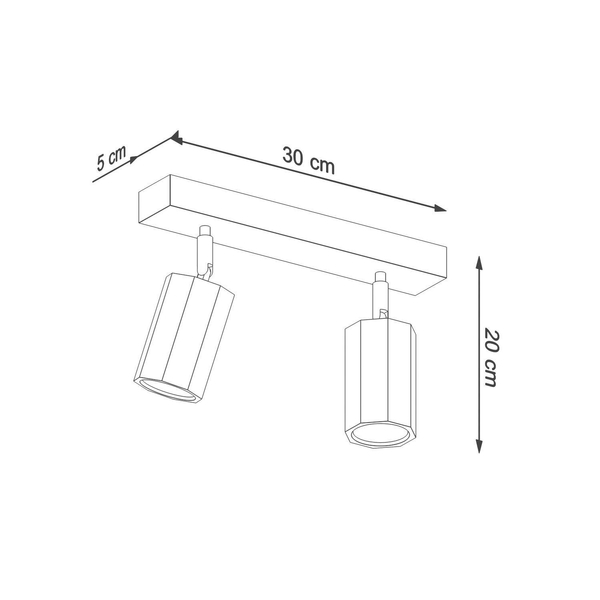 2-punktowa lampa sufitowa SL.1029 skandynawska do salonu