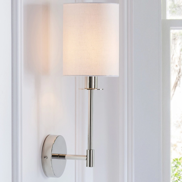 Abażurowa lampa ścienna L&-199497 Light& tuba biała nikiel