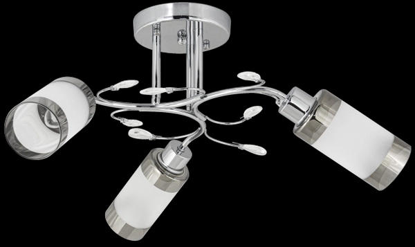Kuchenna lampa sufitowa 8267/3 8C tuby z kryształkami chrom