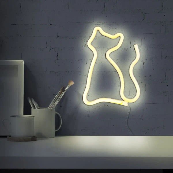Dziecięca lampa ścienna NEON 327093 LED 3W kot barwa biała ciepła