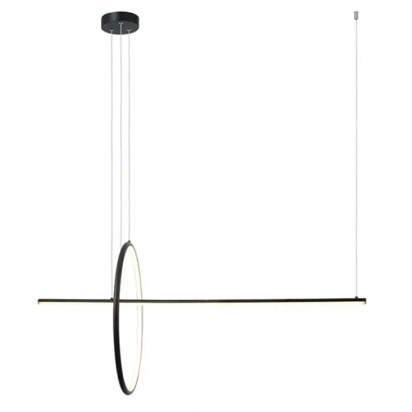 Ściemnialna lampa wisząca ring 20128 LED 41W 3000K do salonu czarny