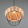 Zwisająca lampa Borka R31261936 RL Light koszyk druciak drewniana czarna