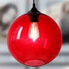 Lampa wisząca EDISON 31-21410 szklana retro zwis kula ball czerwona