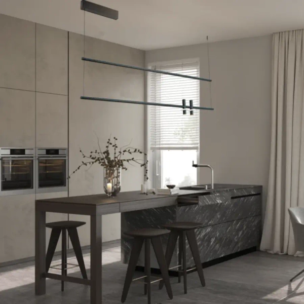 Liniowa lampa wisząca 23251 LED 14W+20W 3000K listwa czarna