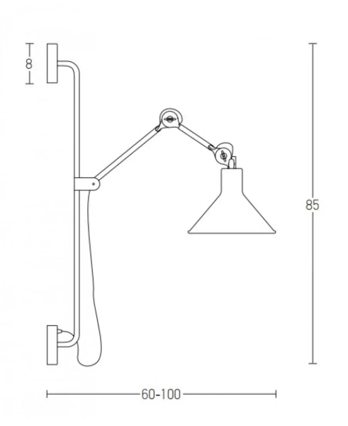 Regulowana ścienna lampa 19218 na wysięgniku do czytania czarny