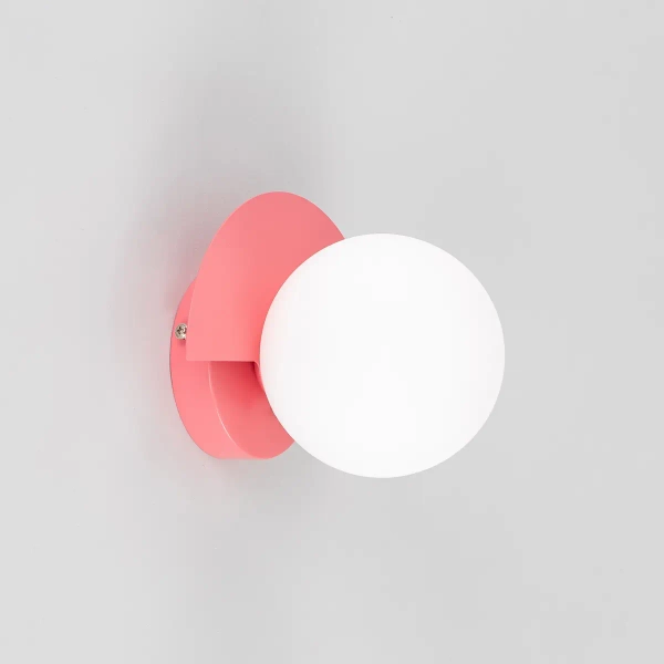 Ścienna lampa okrągła Nauti WL-37482-ROSE do sypialni biała różowa