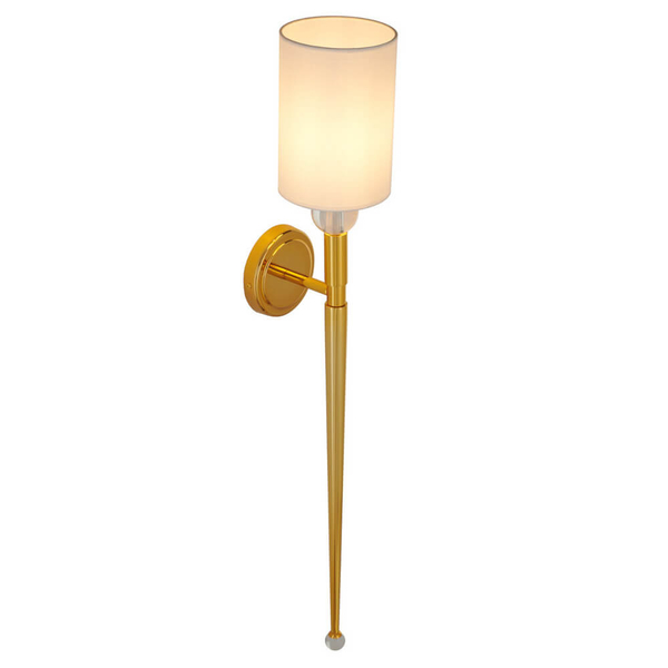 Salonowa lampa na ścianę DAMA ST-8436 GB-CE z abażurem złoty biały