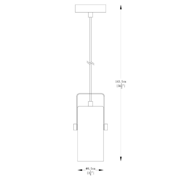 Lampa wisząca do gabinetu Resi A8165-1 Zumaline regulowana tuba czarna