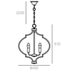 Wisząca lampa Nashville p05179bk Cosmolight pałacowa metal czarna złota