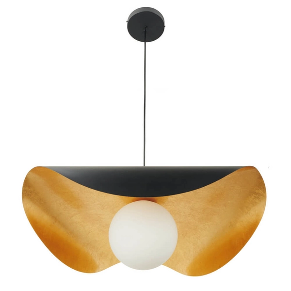 Wisząca lampa ENZO ST-F22020601-D80 black szklana kula czarny złoty